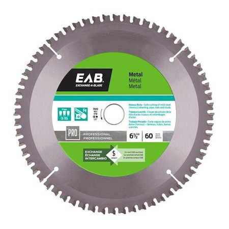 Exchange-A-Blade 6.5 in. x 60 Teeth Metal Cutting Professional Recyclable Exchangeable Saw Blade 1017322